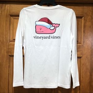 Vineyard Vines Santa Whale Long Sleeve Pocket Shirt